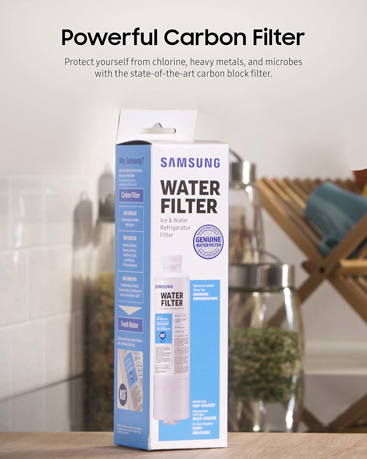 Samsung DA29-00020B Genuine Refrigerator Water Filter Replacement – 1 to 4 Pack